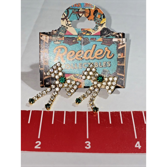 Christmas Bow Earrings Stud - Picture 2 of 2